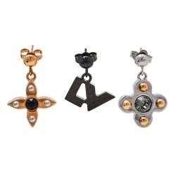 Louis Vuitton 3-Piece Asymmetrical Sweet Monogram Earrings Set