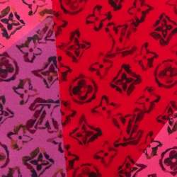 Pre Owned Louis Vuitton Coquelicot Red Monogram Rainbow Giant Bandeau