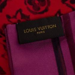 Pre Owned Louis Vuitton Coquelicot Red Monogram Rainbow Giant Bandeau