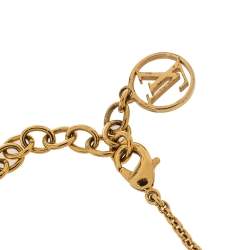 Pre Owned سوار لوي فيتون وصلة سلسلة حرف في إسنشيال مرصع مطلي أسود