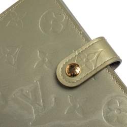 Pre Owned Louis Vuitton Silver Monogram Vernis Leather Small Ring Agenda Cover