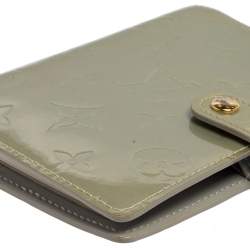 Pre Owned Louis Vuitton Silver Monogram Vernis Leather Small Ring Agenda Cover