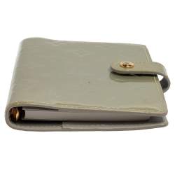 Pre Owned Louis Vuitton Silver Monogram Vernis Leather Small Ring Agenda Cover