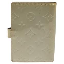 Pre Owned Louis Vuitton Silver Monogram Vernis Leather Small Ring Agenda Cover