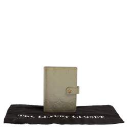 Pre Owned Louis Vuitton Silver Monogram Vernis Leather Small Ring Agenda Cover