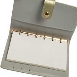 Pre Owned Louis Vuitton Silver Monogram Vernis Leather Small Ring Agenda Cover