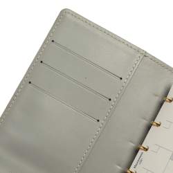 Pre Owned Louis Vuitton Silver Monogram Vernis Leather Small Ring Agenda Cover