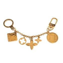 Louis Vuitton Fleur de Monogram Chain Bag Charm//Key Ring