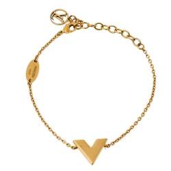 Louis Vuitton Gold Tone Essential V Chain Link Bracelet