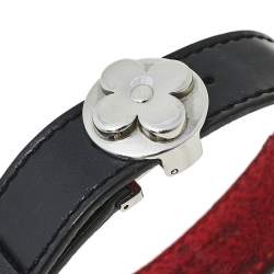 Pre Owned Louis Vuitton Black Mat Monogram Leather Wish Bracelet