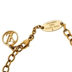 Louis Vuitton Blooming Supple Gold Tone Charm Bracelet