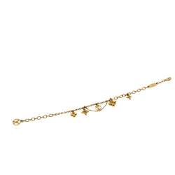 Pre Owned Louis Vuitton Blooming Supple Gold Tone Charm Bracelet