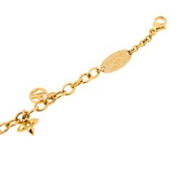 Pre Owned Louis Vuitton Blooming Supple Gold Tone Charm Bracelet
