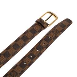 Pre Owned حزام لوي فيتون إيليبس كانفاس داميه إيبين 80سم