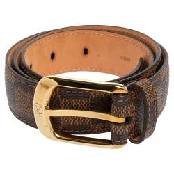 Pre Owned حزام لوي فيتون إيليبس كانفاس داميه إيبين 80سم