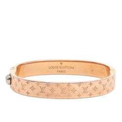 Louis Vuitton Rose Gold Tone Nanogram Cuff Bracelet S Louis