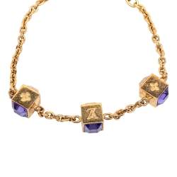 Louis Vuitton Gold Tone Crystal Gamble Bracelet Louis Vuitton