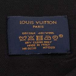 Pre Owned Louis Vuitton Black Monogram Silk & Wool Shawl 