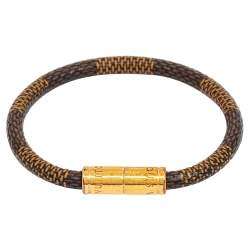 Louis Vuitton Keep It Brown Damier Ebene Canvas Bracelet 