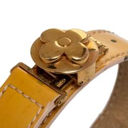 مملوكة مسبقًا Louis Vuitton Pale Yellow Monogram Vernis Leather Good Luck Bracelet