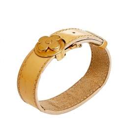 مملوكة مسبقًا Louis Vuitton Pale Yellow Monogram Vernis Leather Good Luck Bracelet