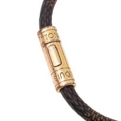 مملوكة مسبقًا سوار لوي فيتون كيب إيت جلد دامييه إيبين ومعدن لون ذهبي