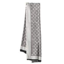 Pre Owned وشاح لوي فيتون دنيم صوف حرير مونوغرامي أسود