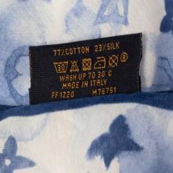 مملوكة مسبقًا Louis Vuitton Blue Monogram Watercolor Cotton And Silk Bandana Scarf
