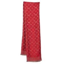 Louis Vuitton Red Rainbow Monogram Wool & Silk Shawl