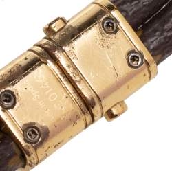 Pre Owned Louis Vuitton Petite Malle Monogram Canvas Gold Tone Bracelet