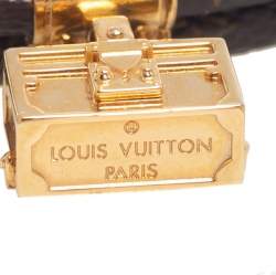 Pre Owned Louis Vuitton Petite Malle Monogram Canvas Gold Tone Bracelet