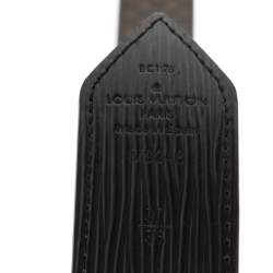 مملوكة مسبقًا حزام لوي فيتون بوجهين مايكرو مونوغرام وجلد إيبي أسود 90 سم