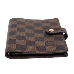 Pre Owned Louis Vuitton Damier Ebene Canvas Small Ring Agenda Cover