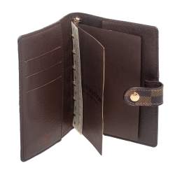 Pre Owned Louis Vuitton Damier Ebene Canvas Small Ring Agenda Cover