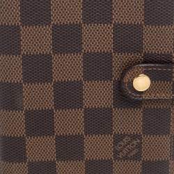 Pre Owned Louis Vuitton Damier Ebene Canvas Small Ring Agenda Cover