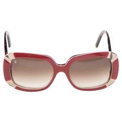 مملوكة مسبقًا Louis Vuitton Red Z0688 Tint Anemone Gradient Rectangle Sunglasses