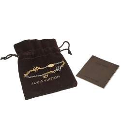Pre Owned Louis Vuitton Gold & Silver Tone Logo Charm Logomania Bracelet