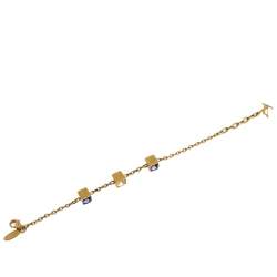 مملوكة مسبقًا Louis Vuitton Gold Tone Crystal Gamble Bracelet 
