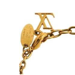 مملوكة مسبقًا Louis Vuitton Gold Tone Crystal Gamble Bracelet 