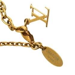 مملوكة مسبقًا Louis Vuitton Gold Tone Crystal Gamble Bracelet 