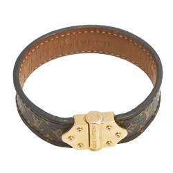 Pre Owned Louis Vuitton Brown Monogram Canvas Nano Bracelet 17