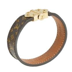 Pre Owned Louis Vuitton Brown Monogram Canvas Nano Bracelet 17