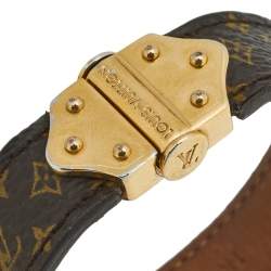 Pre Owned Louis Vuitton Brown Monogram Canvas Nano Bracelet 17