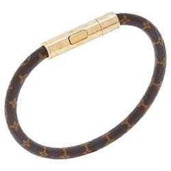 Lv confidential leather bracelet Louis Vuitton Brown in Leather - 23095281
