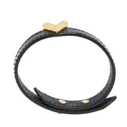 Pre Owned Louis Vuitton Epi Leather Essential V Black Leather Bracelet