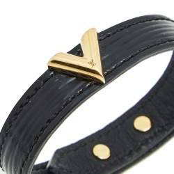 Pre Owned Louis Vuitton Epi Leather Essential V Black Leather Bracelet