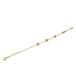 Pre Owned Louis Vuitton Gold Tone Flower Full Bracelet