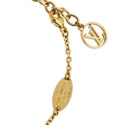 Pre Owned Louis Vuitton Gold Tone Flower Full Bracelet