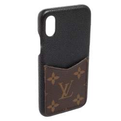 Louis Vuitton Black Leather and Monogram Canvas Bumper iPhone X/XS Cover