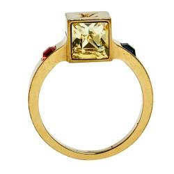 Pre Owned خاتم لوي فيتون غامبل متعدد الألوان ذهبي اللون مقاس متوسط - ميديوم